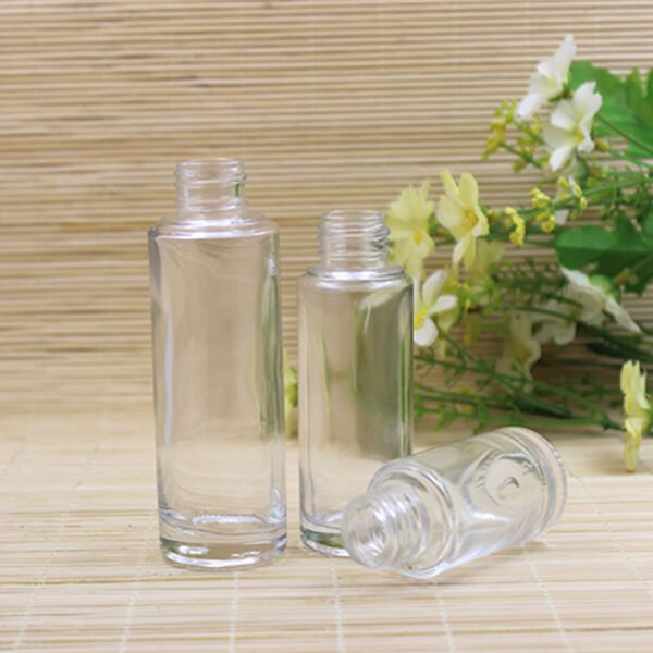 Clear glass lotion bottle