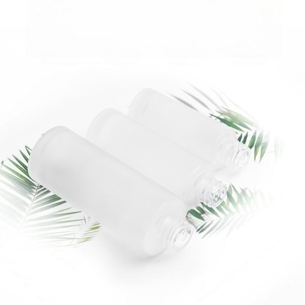 Round frosted glass bottle