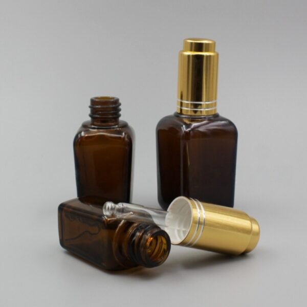 Brown square essential oil glass bottle a high-end glass bottle for perfume drops