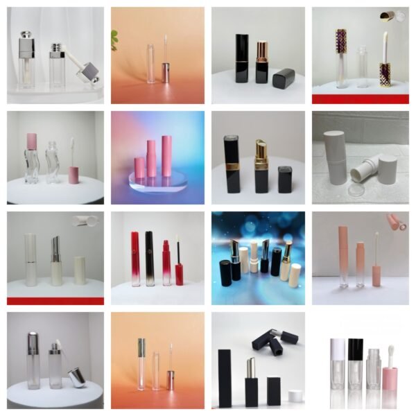 A collection of lipstick tube styles Multiple styles and colors are customizable